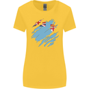Torn Fiji Flag Fijian Day Football Womens Wider Cut T-Shirt Yellow