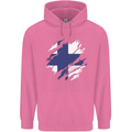 Torn Finland Flag Finnish Day Football Childrens Kids Hoodie Azalea