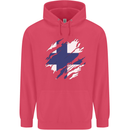 Torn Finland Flag Finnish Day Football Childrens Kids Hoodie Heliconia