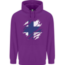 Torn Finland Flag Finnish Day Football Childrens Kids Hoodie Purple