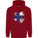 Torn Finland Flag Finnish Day Football Childrens Kids Hoodie Red