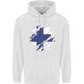 Torn Finland Flag Finnish Day Football Childrens Kids Hoodie White