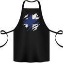 Torn Finland Flag Finnish Day Football Cotton Apron 100% Organic Black