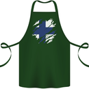 Torn Finland Flag Finnish Day Football Cotton Apron 100% Organic Forest Green