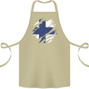 Torn Finland Flag Finnish Day Football Cotton Apron 100% Organic Khaki