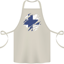 Torn Finland Flag Finnish Day Football Cotton Apron 100% Organic Natural
