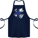 Torn Finland Flag Finnish Day Football Cotton Apron 100% Organic Navy Blue