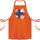 Torn Finland Flag Finnish Day Football Cotton Apron 100% Organic Orange
