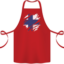 Torn Finland Flag Finnish Day Football Cotton Apron 100% Organic Red