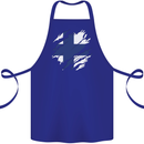 Torn Finland Flag Finnish Day Football Cotton Apron 100% Organic Royal Blue
