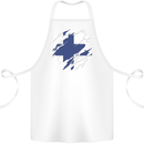 Torn Finland Flag Finnish Day Football Cotton Apron 100% Organic White