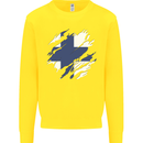 Torn Finland Flag Finnish Day Football Kids Sweatshirt Jumper Yellow