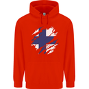Torn Finland Flag Finnish Day Football Mens 80% Cotton Hoodie Bright Red