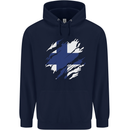 Torn Finland Flag Finnish Day Football Mens 80% Cotton Hoodie Navy Blue