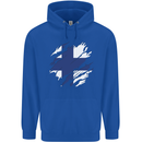 Torn Finland Flag Finnish Day Football Mens 80% Cotton Hoodie Royal Blue