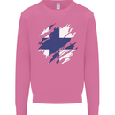 Torn Finland Flag Finnish Day Football Mens Sweatshirt Jumper Azalea