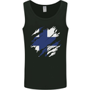Torn Finland Flag Finnish Day Football Mens Vest Tank Top Black