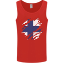 Torn Finland Flag Finnish Day Football Mens Vest Tank Top Red