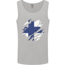 Torn Finland Flag Finnish Day Football Mens Vest Tank Top Sports Grey