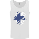 Torn Finland Flag Finnish Day Football Mens Vest Tank Top White