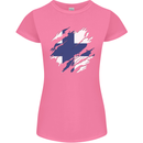 Torn Finland Flag Finnish Day Football Womens Petite Cut T-Shirt Azalea