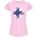 Torn Finland Flag Finnish Day Football Womens Petite Cut T-Shirt Light Pink