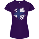 Torn Finland Flag Finnish Day Football Womens Petite Cut T-Shirt Purple