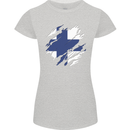 Torn Finland Flag Finnish Day Football Womens Petite Cut T-Shirt Sports Grey
