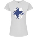 Torn Finland Flag Finnish Day Football Womens Petite Cut T-Shirt White