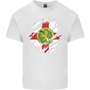 Torn Flag ALDERNEY Mens Cotton T-Shirt Tee Top White