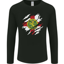 Torn Flag ALDERNEY Mens Long Sleeve T-Shirt Black