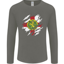 Torn Flag ALDERNEY Mens Long Sleeve T-Shirt Charcoal