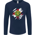 Torn Flag ALDERNEY Mens Long Sleeve T-Shirt Navy Blue