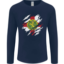 Torn Flag ALDERNEY Mens Long Sleeve T-Shirt Navy Blue