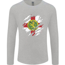 Torn Flag ALDERNEY Mens Long Sleeve T-Shirt Sports Grey
