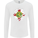 Torn Flag ALDERNEY Mens Long Sleeve T-Shirt White