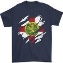 Torn Flag ALDERNEY Mens T-Shirt 100% Cotton Navy Blue