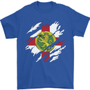 Torn Flag ALDERNEY Mens T-Shirt 100% Cotton Royal Blue