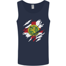 Torn Flag ALDERNEY Mens Vest Tank Top Navy Blue