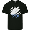 Torn Flag ALTAI REPUBLIC Mens Cotton T-Shirt Tee Top Black