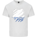 Torn Flag ALTAI REPUBLIC Mens Cotton T-Shirt Tee Top White