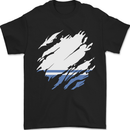 Torn Flag ALTAI REPUBLIC Mens T-Shirt 100% Cotton Black