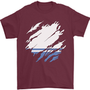 Torn Flag ALTAI REPUBLIC Mens T-Shirt 100% Cotton Maroon