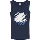 Torn Flag ALTAI REPUBLIC Mens Vest Tank Top Navy Blue