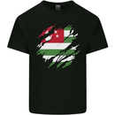 Torn Flag Abkhazia Mens Cotton T-Shirt Tee Top Black