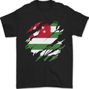 Torn Flag Abkhazia Mens T-Shirt 100% Cotton Black