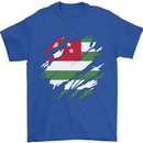 Torn Flag Abkhazia Mens T-Shirt 100% Cotton Royal Blue