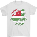 Torn Flag Abkhazia Mens T-Shirt 100% Cotton White