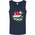 Torn Flag Abkhazia Mens Vest Tank Top Navy Blue