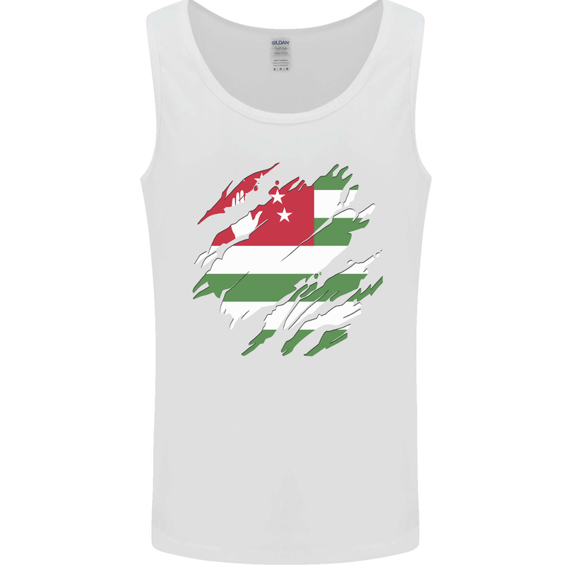 Torn Flag Abkhazia Mens Vest Tank Top White